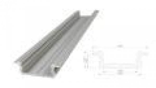 profil ALU wpuszczany 6,1mm, Anodowany srebrny, dł. 3000mm, max szer taśmy 12mm