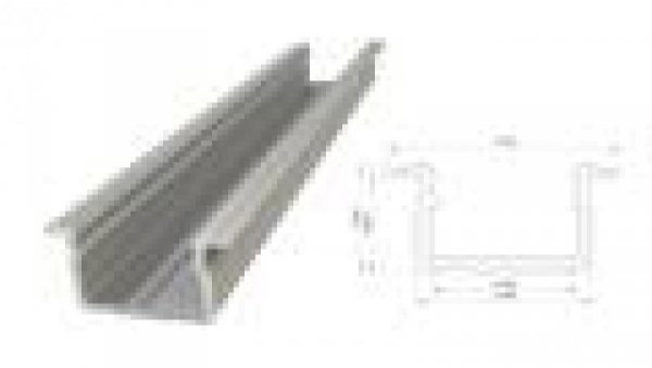 Profil ALU wpuszczany, Anodowany srebrny, dł. 3000mm, max szer taśmy 12mm