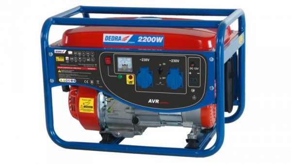 Agregat prądotwórczy 230V 2kW 8,7A Silnik 4-suwowy zbiornika paliwa 15l 605x440x430mm 95dB 34kg DEGB2510