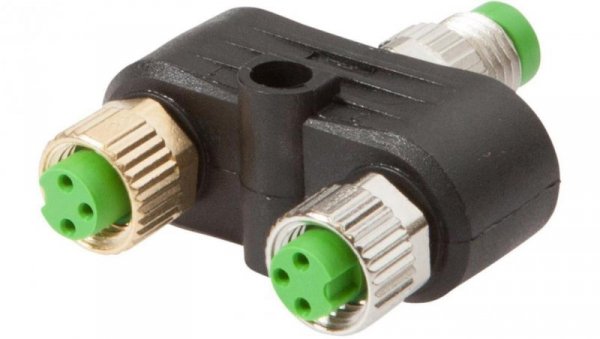 VK000052, rozdzielacz, 33x15x40mm, okablowanie równoległe, 60V, 2x M8 3pin, M8 3pin, IP67, 4A