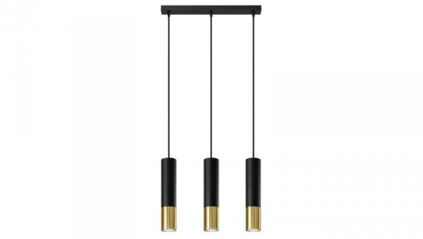 Lampa wisząca LOOPEZ 3L czarny/złoty