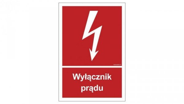 ZNAK - BC007 Wyłącznik prądu 15 x 22,2 cm KS - Folia podłogowa foto.
