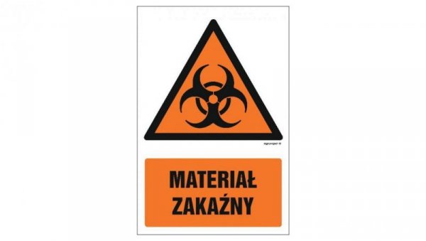 ZNAK - GF070 Materiał zakaźny 15 x 22,5 cm FN - Folia samoprzylepna