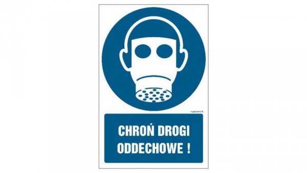 ZNAK - GL006 Chroń drogi oddechowe 10 x 15 cm KN - Folia podłogowa