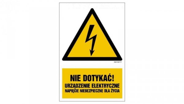 ZNAK - HA024 Nie dotykać - opakowanie 10 sztuk 5 x 7,5 cm PN - Płyta 1mm