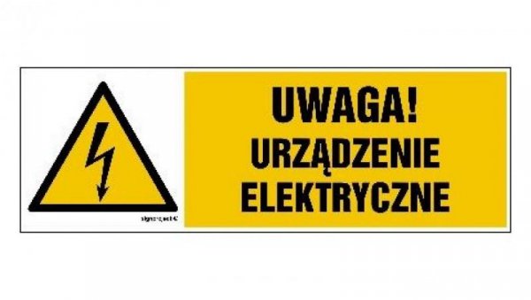 ZNAK - HB020 Uwaga urządzenie elektryczne 45 x 15 cm FN - Folia samoprzylepna
