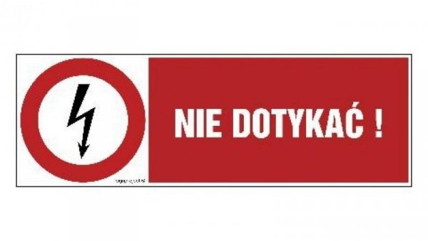 ZNAK - HD007 Nie dotykać 45 x 15 cm FN - Folia samoprzylepna