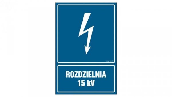 ZNAK - HG039 Rozdzielnia 15 kV 7,5 x 10 cm FN - Folia samoprzylepna