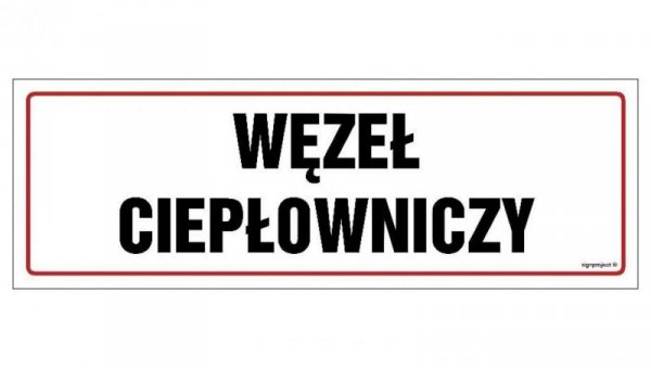ZNAK - NC103 Węzeł ciepłowniczy 45 x 15 cm FN - Folia samoprzylepna