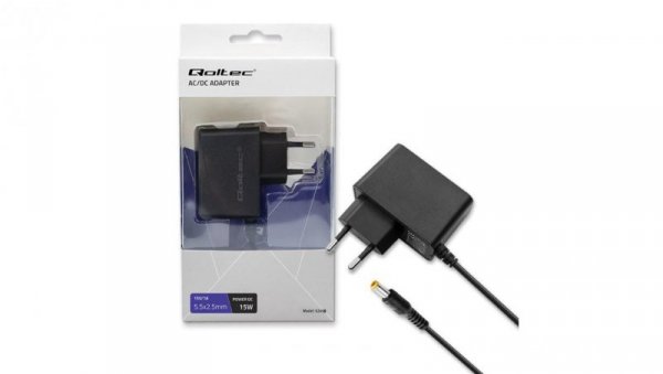 Qoltec Zasilacz wtyczkowy PREMIUM 15W 15V 1A 5.5*2.5