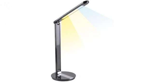 Lampka Biurkowa Nocna LED 8W CCT 3in1 3000-6500K Szkolna Czarna SERRA GOLDLUX