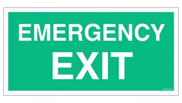 AC002 Emergency EXIT 100 x 50 cm PS - Płyta 1mm foto.