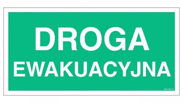 ZNAK - AC005 Droga ewakuacyjna 20 x 10 cm TS - Płyta TD foto.