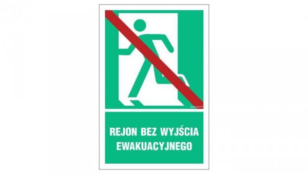 ZNAK - AC054 Rejon bez wyjścia ewakuacyjnego lewostronny 70 x 105 cm TS - Płyta TD foto.