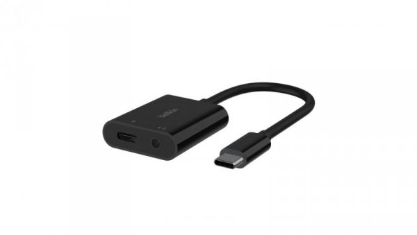 Belkin RockStar Adapter USB-C na Jack 3.5 mm, USB-C 60W, czarny