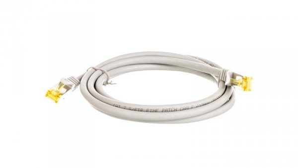 Kabel krosowy patchcord S/FTP (PiMF) kat.6A LSZH szary 2m 91603