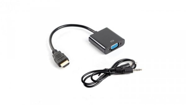 Adapter HDMI - VGA+ jack 3,5mm stereo 0,2m AD-0017-BK
