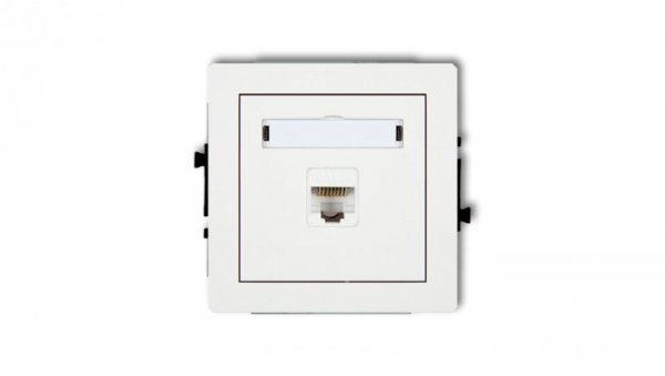 DECO Mechanizm gniazda komputerowego pojedynczego 1xRJ45, kat. 5e, 8-stykowy, biały mat 25DGK-1