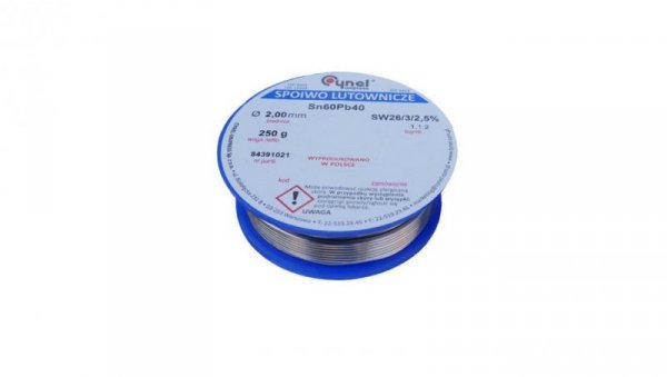 CYNEL UNIPRESS Cyna 2,00mm 250g Sn60Pb40 SW26/3/2.5 spoiwo lutownicze PROFESSIONAL
