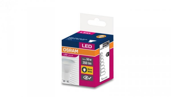 Żarówka LED GU10 LVPAR16 35 120st. 4,5W/827 10X1 EUE OSRAM 350lm 230V 4058075198678