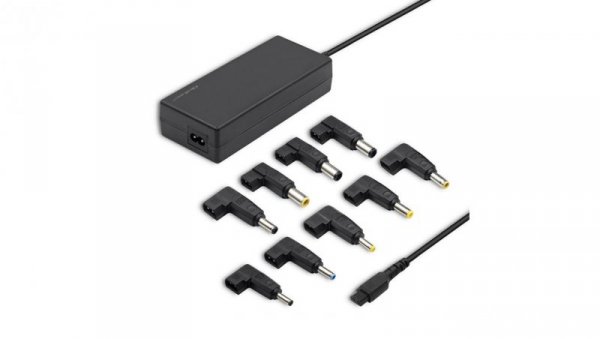 Qoltec Uniwersalny zasilacz do laptopa 90W Automatyczny MultiPlug 9 wtyczek +kabel zasilający