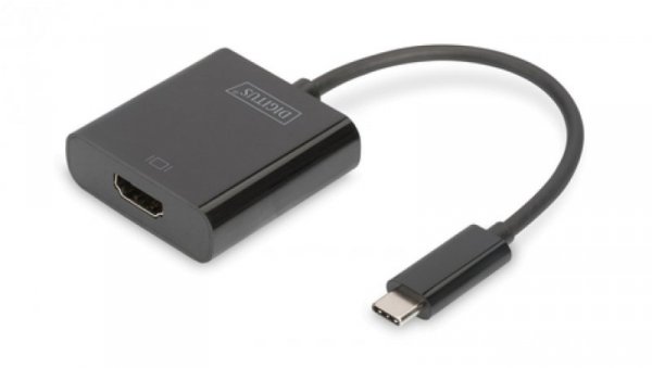 Adapter graficzny HDMI 4K 30Hz UHD na USB 3.1-C z audio czarny dł. 15cm DA-70852