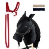 Zestaw Skippi - Hobby Horse czarny i dodatkowy kantar - czerwony