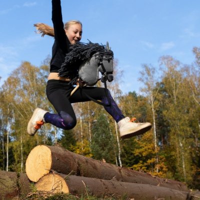 Zestaw Skippi - Hobby Horse szary i dodatkowy kantar - jasny zielony