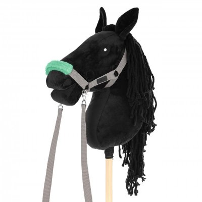 Zestaw Skippi - Hobby Horse czarny i dodatkowy kantar - szary