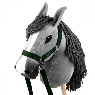 Zestaw Skippi - Hobby Horse szary i dodatkowy kantar - ciemny zielony