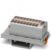 Blok rozdzielczy PTFIX 4/18X1,5-NS35 GY, szare złącze przemysłowe - 18 punktów przyłączeniowych o przekroju 1,5mm2