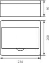 Rozdzielnica modułowa 1x8 natynkowa IP40 RN-8 FALA 7.2