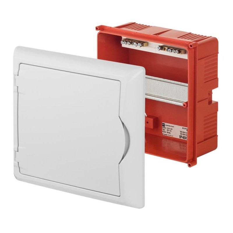 Rozdzielnica modułowa 1x6 p/t ECONOMIC BOX RP 1/6 drzwi białe (N+PE) IP40 2511-00