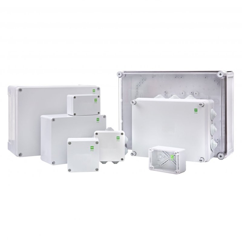 INDUSTRIAL Puszka hermetyczna n/t 198x163x80mm z 10 dławnicami IP55 szara 2711-02