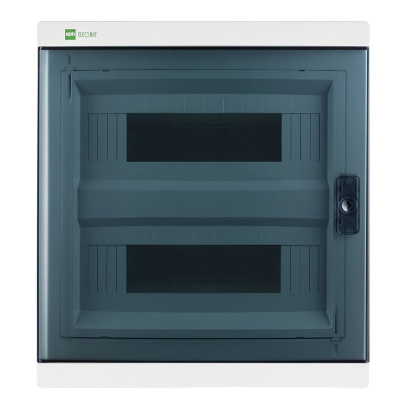 Rozdzielnica modułowa Elegant 2x12 natynkowa IP40 N+PE drzwi przezroczyste 2425-01