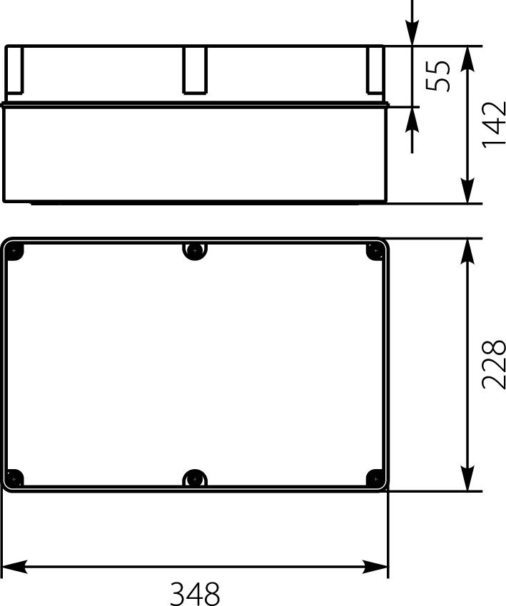 Puszka n/t 348mm 228x 142mm tworzywo IP65 szary PH-5A.1 28.51