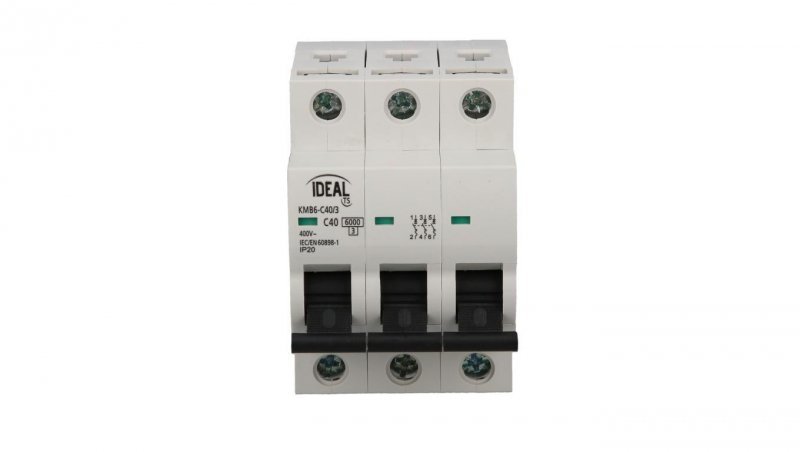 Wyłącznik nadprądowy 3P C 40A 6kA AC KMB6-C40/3 VDE 23165