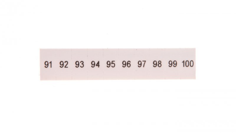 Oznacznik do złącz szynowych, opisówka ZB 5 numerowana od 91-100 kolor biały /10szt./