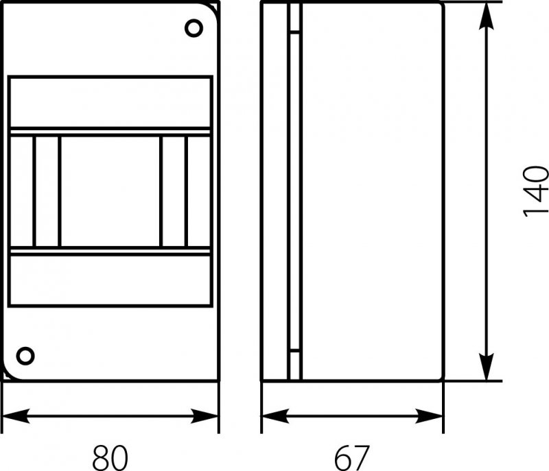 Rozdzielnica modułowa 1x4 natynkowa RNO-4 IP30 (bez PE/N) 5.4