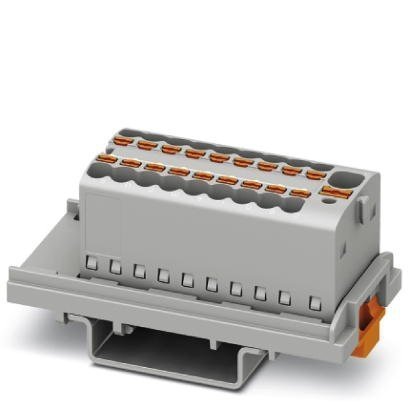 Blok rozdzielczy PTFIX 4/18X1,5-NS35 GY, szare złącze przemysłowe - 18 punktów przyłączeniowych o przekroju 1,5mm2