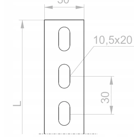 Płaskownik perferowany 30x3mm 2m PLT30/2 640720 /2m/