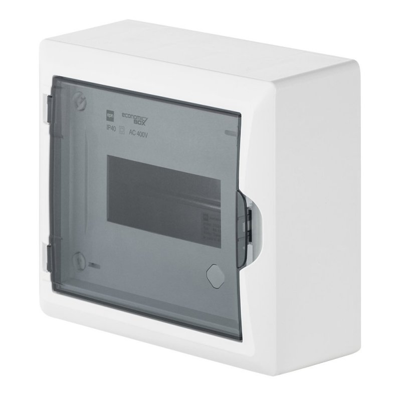 Rozdzielnica modułowa 1x8 n/t ECONOMIC BOX RN 1/8 drzwi transparentne (N+PE) IP40 2502-01