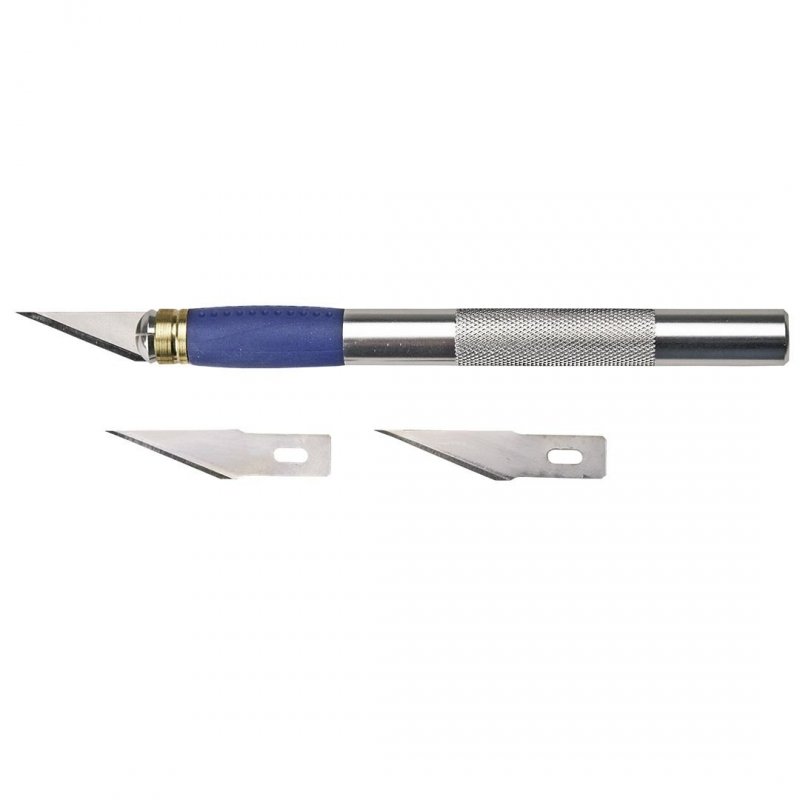 Nóż modelarski 155 mm 3 ostrza metalowy uchwyt 17B703