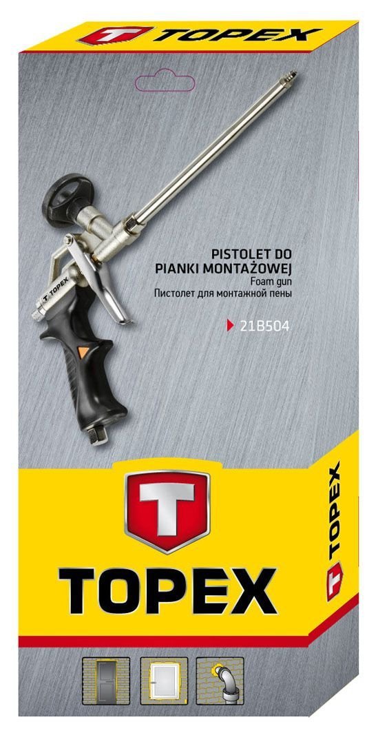 Pistolet do pianki montażowej z regulacją intensywności strumienia głowica PTFE 21B504