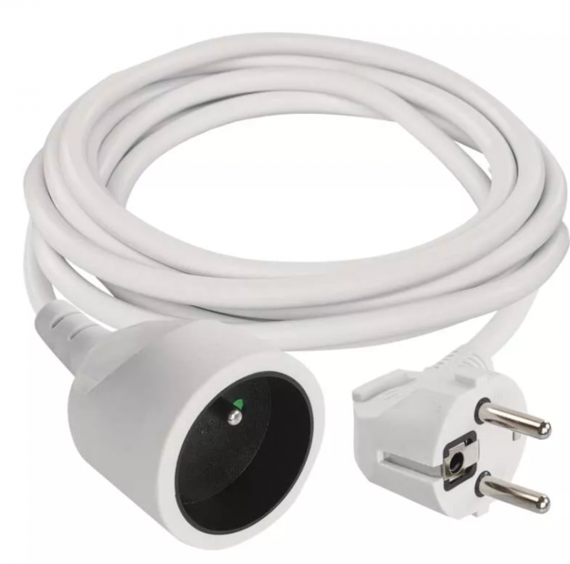 Przedłużacz 1-gniazdo z/u 7m /H05VV-F 3x1/ biały P0117