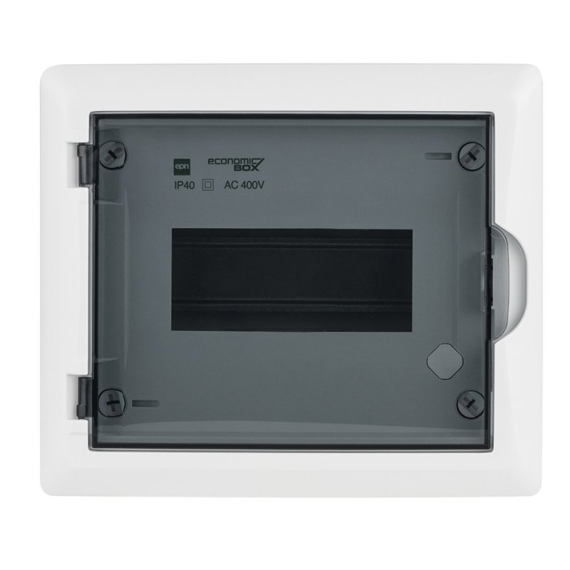 Rozdzielnica modułowa 1x8 n/t ECONOMIC BOX RN 1/8 drzwi transparentne (N+PE) IP40 2502-01