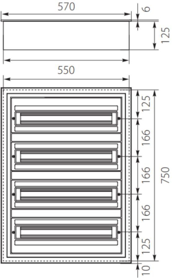 Rozdzielnica modułowa 4x24 podtynkowa IP54 DARP-96 drzwu alum. biały 9.424