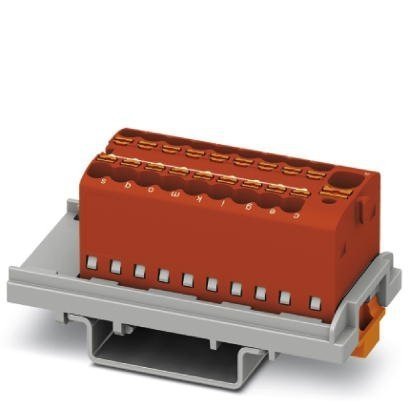 Blok rozdzielczy PTFIX 4/18X1,5-NS35 RD, czerwone złącze przemysłowe - 18 punktów przyłączeniowych o przekroju 1,5mm2