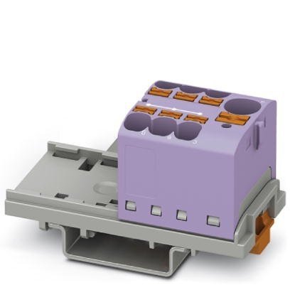 Blok rozdzielczy PTFIX 10/6X4-NS35 VT, fioletowe złącze przemysłowe - 6 punktów przyłączeniowych o przekroju 4mm2