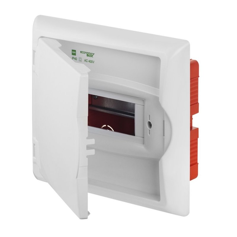 Rozdzielnica modułowa 1x6 p/t ECONOMIC BOX RP 1/6 drzwi białe (N+PE) IP40 2511-00